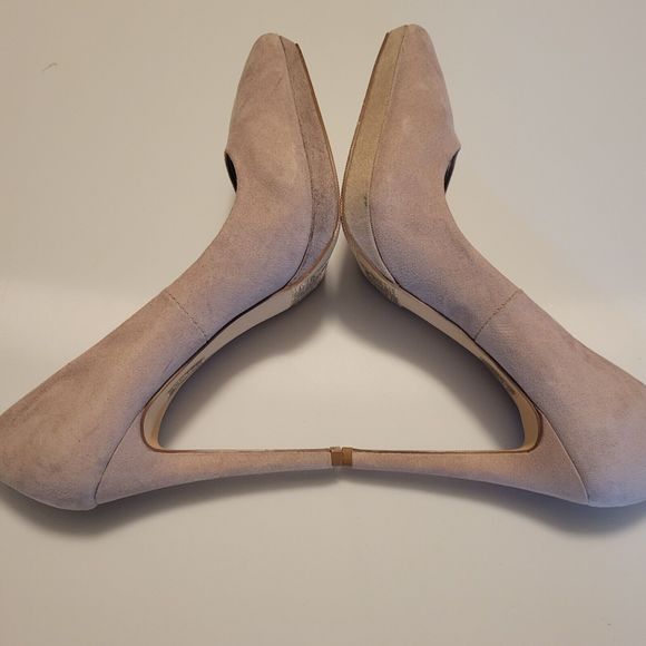 Forever 21 Beige Nude Suede Point Toe D'Orsay Heels Pumps US 6.5 - Picture 6 of 13
